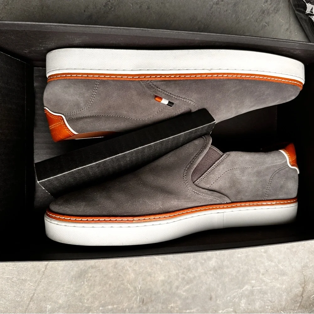 Allen Edmonds Randolph Slip-On Loafers – Gray Suede & Leather Trim – Men’s 9 3E